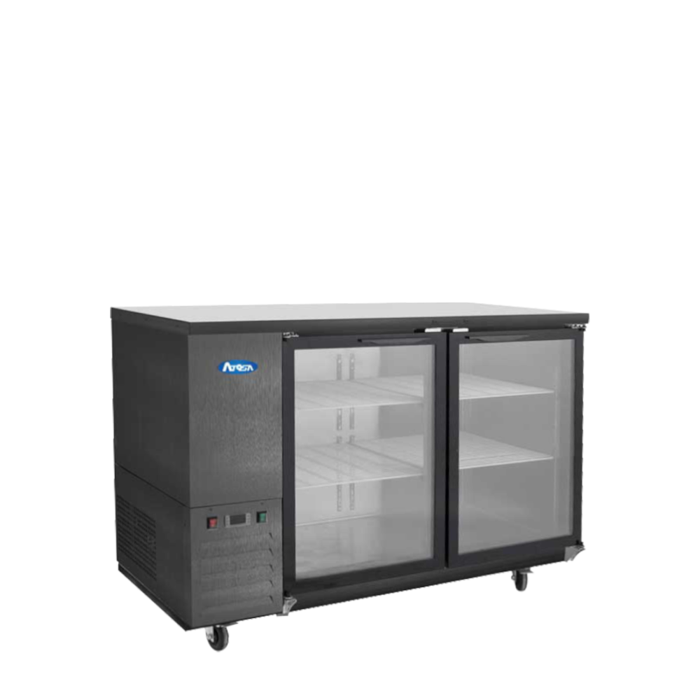 Atosa - SBB48GGRAUS2 - 48″ Black Shallow Depth Back Bar Cooler with Glass Doors