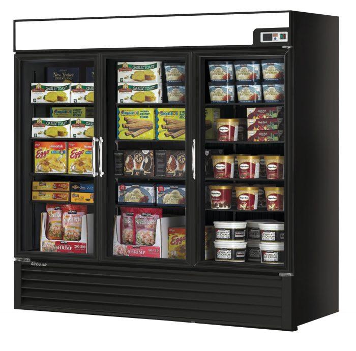 Turbo Air TGF-72FAB-N TG Series 81" Black Glass Door Merchandiser Freezer
