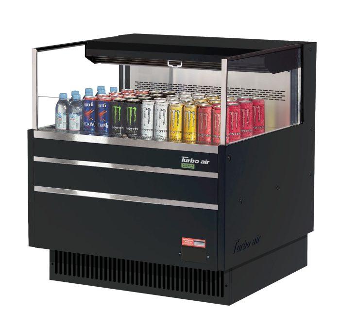 Turbo Air TOM-36L-UF-W(B)-1S-N TO Series 34.75'' Air Curtain Open Display Merchandiser
