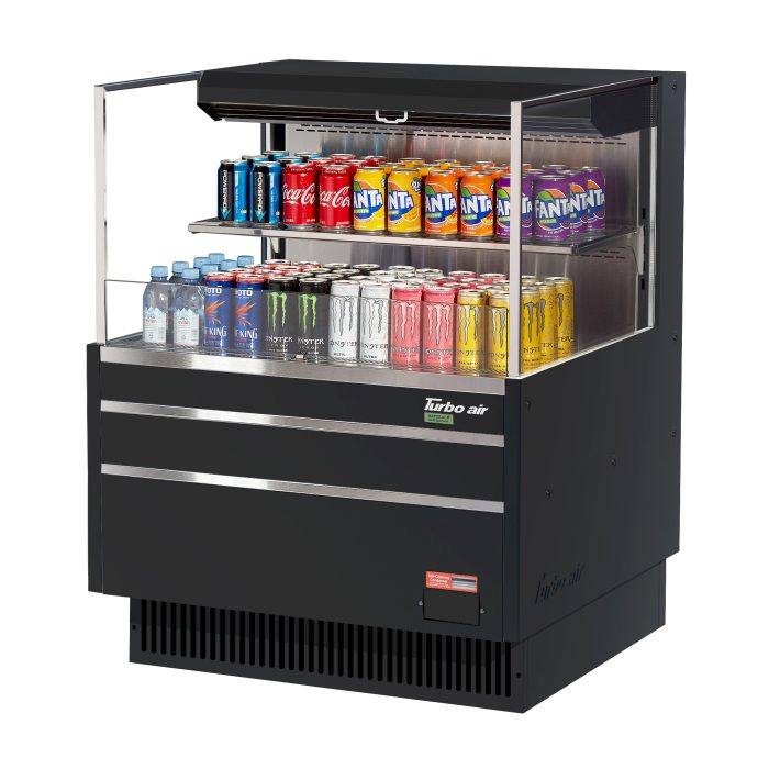 Turbo Air TOM-36L-UF-W(B)-2S-N TO Series 34.75'' Air Curtain Open Display Merchandiser