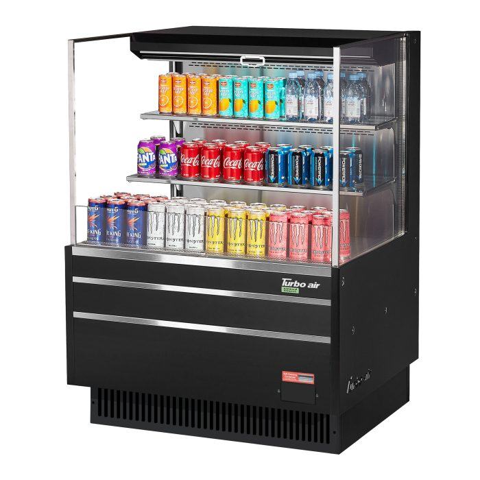 Turbo Air TOM-36L-UF-W(B)-3S-N TO Series 34.75'' Air Curtain Open Display Merchandiser