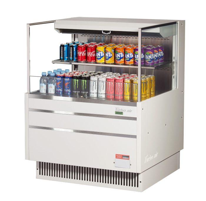 Turbo Air TOM-36L-UF-W(B)-2S-N TO Series 34.75'' Air Curtain Open Display Merchandiser
