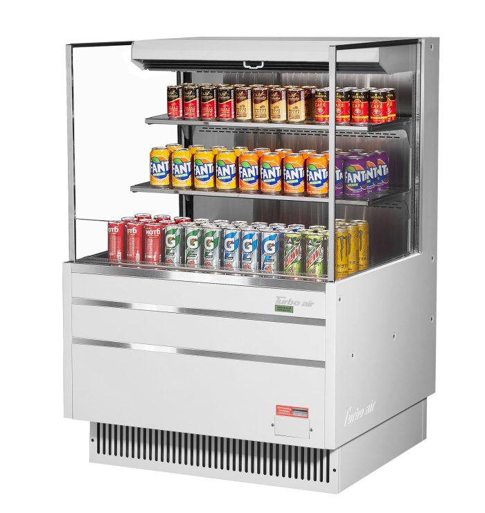 Turbo Air TOM-36L-UF-W(B)-3S-N TO Series 34.75'' Air Curtain Open Display Merchandiser