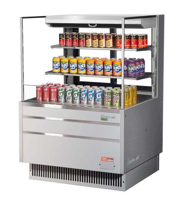 Turbo Air TOM-36L-UFD-S-3S-N TO Series 34 3/4" Horizontal Open Air Cooler w/ (3) Levels, 115v