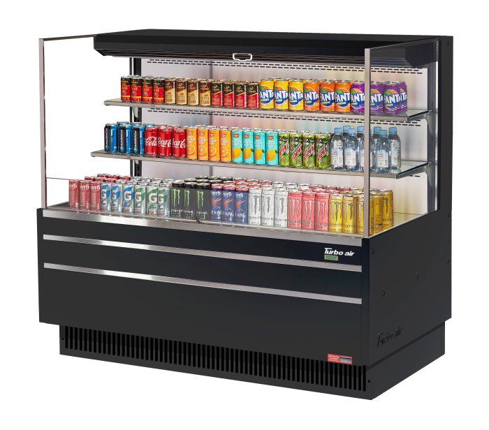Turbo Air TOM-60L-UF-W(B)-3S-N TO Series 58.75'' Air Curtain Open Display Merchandiser
