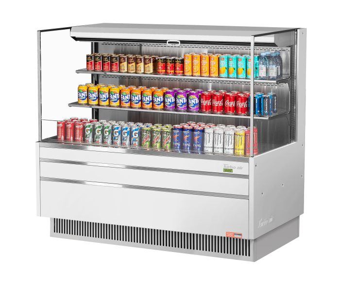 Turbo Air TOM-60L-UF-W(B)-3S-N TO Series 58.75'' Air Curtain Open Display Merchandiser