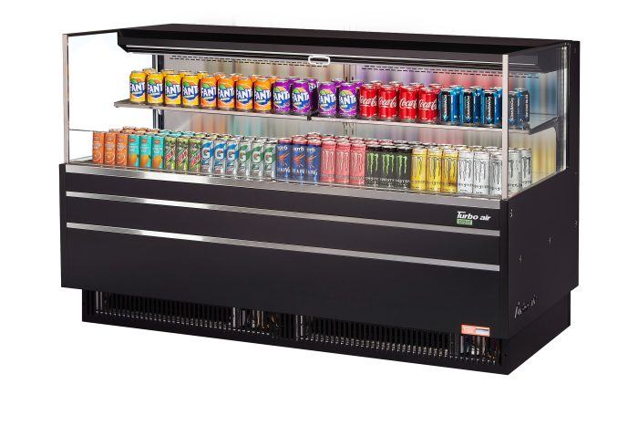 Turbo Air TOM-72L-UF-W(B)-2S-N TO Series 70.75'' Air Curtain Open Display Merchandiser