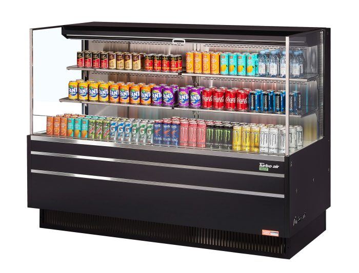 Turbo Air TOM-72L-UF-W(B)-3S-N TO Series 70.75'' Air Curtain Open Display Merchandiser