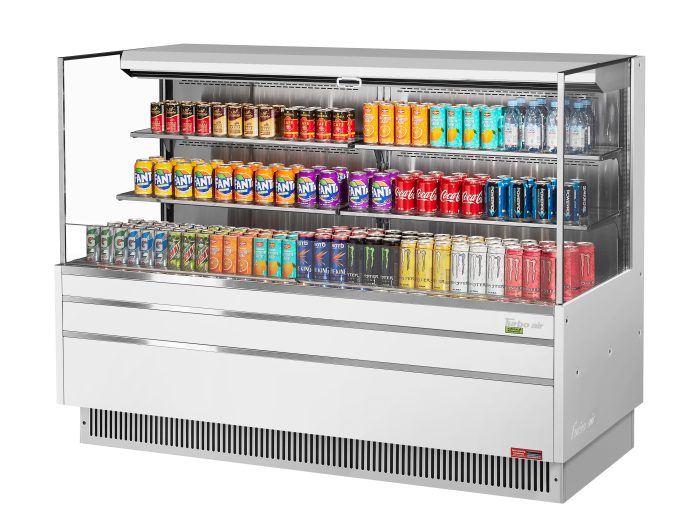 Turbo Air TOM-72L-UF-W(B)-3S-N TO Series 70.75'' Air Curtain Open Display Merchandiser