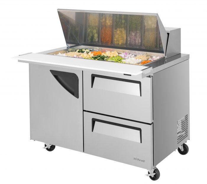 Turbo Air TST-48SD-18-D2-N TS Series 48 1/4" Sandwich/Salad Prep Table w/ Refrigerated Base, 115v