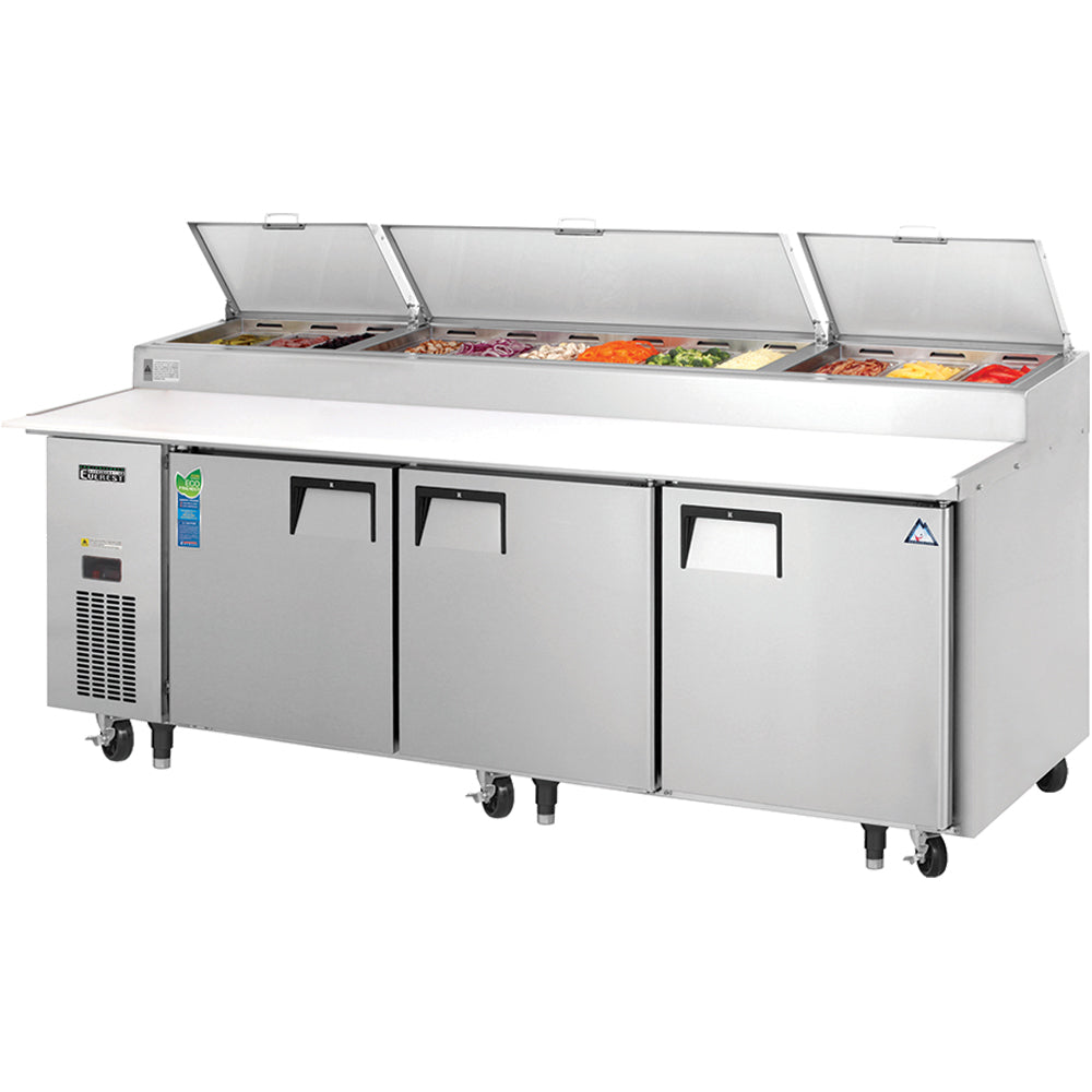 Everest EP Series-EPPR3 Three Section Side Mount Pizza Prep Table - 30 Cu. Ft.
