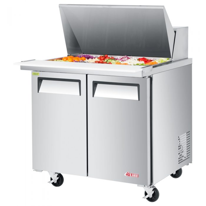 Turbo Air EST-36-N6-V ES Series 36" Two Section Sandwich / Salad Prep Table, 9.5 cu. ft.