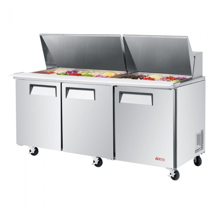 Turbo Air EST-72-30-N-V ES Series 72" Three Section Mega Top Sandwich Prep Table