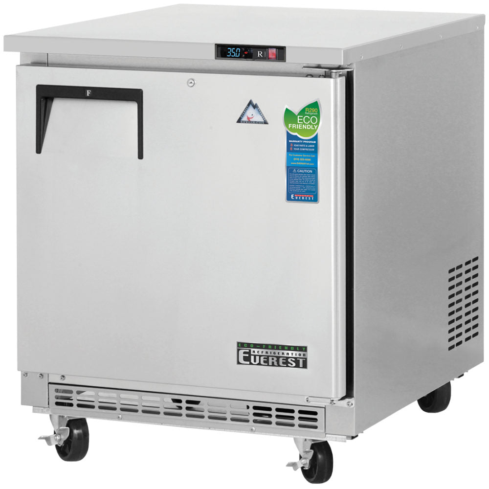 Everest ET Series-ETBR1 One Section Back Mount Undercounter Refrigerator - 7.5 Cu. Ft.
