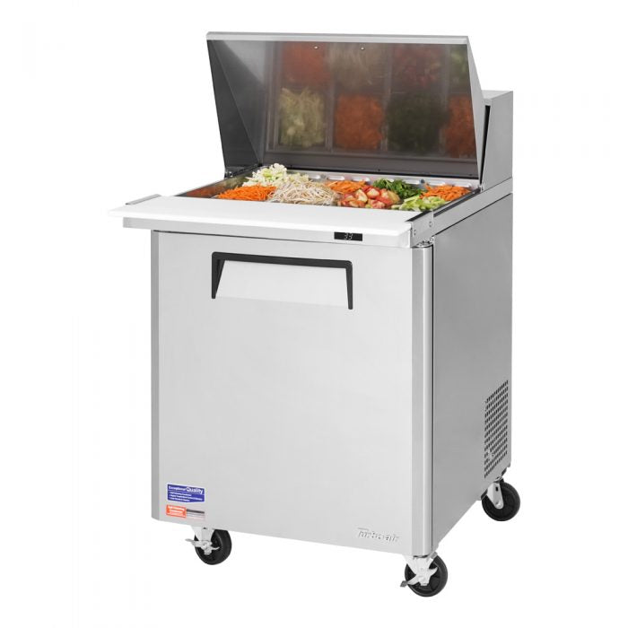 Turbo Air MST-28-12-N M3 Series 28" 1 Door Mega Top Stainless Steel Refrigerated Sandwich Prep Table