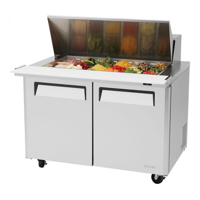 Turbo Air MST-48-18-N M3 Series 48" 2 Door Mega Top Stainless Steel Refrigerated Sandwich Prep Table