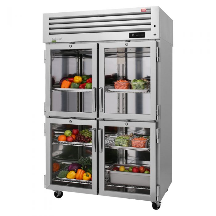 Turbo Air PRO-50-4R-G-N PR Series Two-Section Glass Door Reach-In Refrigerator