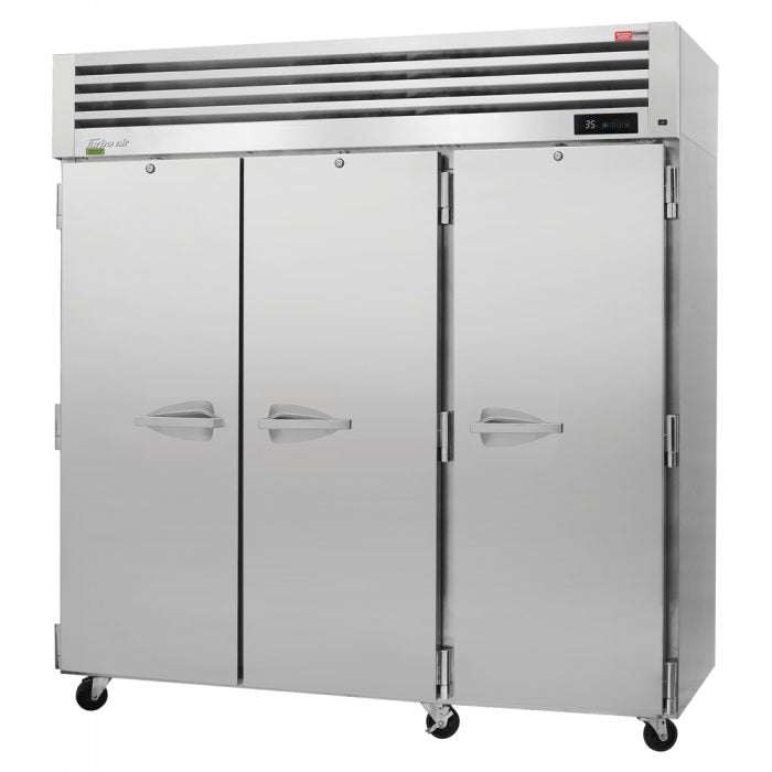 Turbo Air PRO-77R-N PR Series Three Section Reach In Refrigerator, (3) Left/Right Hinge Solid Doors, 115v