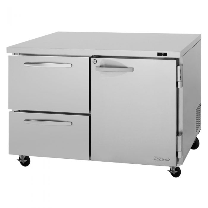 Turbo Air PUF-48-D2R-N PU Series 48" Two Solid Door Undercounter Freezer, 12.2 cu. ft.