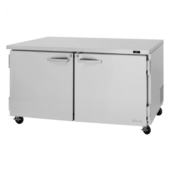 Turbo Air PUR-60-N PU Series 60" Two Solid Door Undercounter Refrigerator, 15.5 cu. ft.