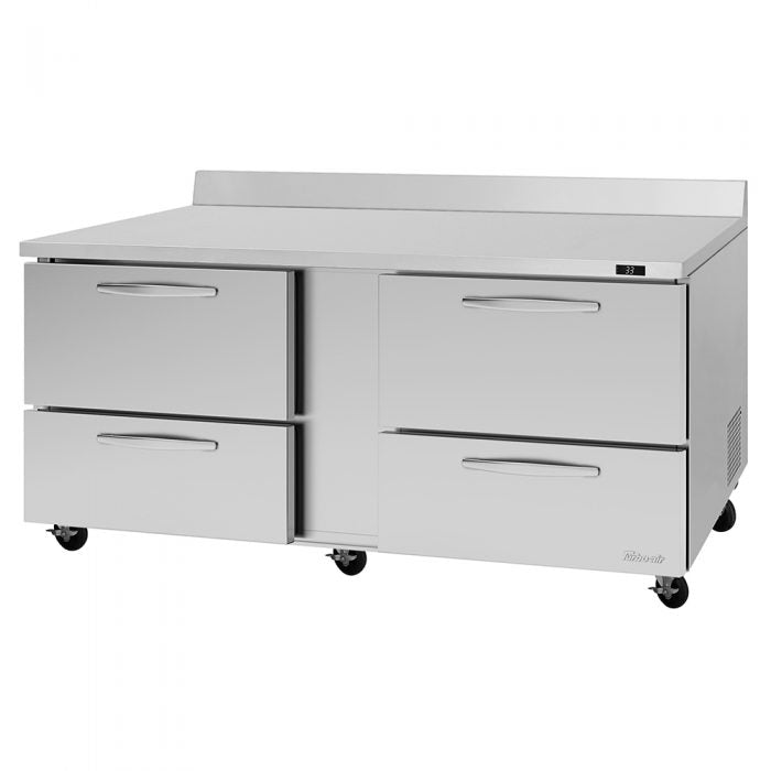 Turbo Air PWR-72-D4-N PW Series 72 5/8" Worktop Refrigerator w/ (2) Sections, 115v