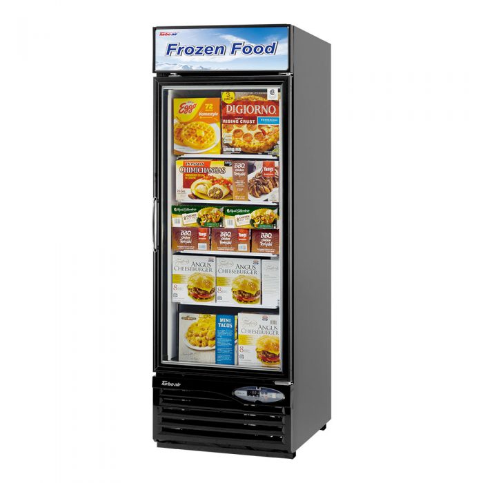 Turbo Air TGF-23F(B)-N TG Series 27'' 17.7 cu. ft. 1 Section Black Glass Door Merchandiser Freezer