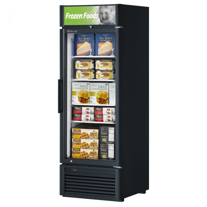 Turbo Air TGF-23SD-N TG Series 27" One Section Display Freezer w/ Swing Door - Bottom Mount Compressor, Black, 115v