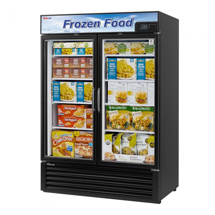 Turbo Air TGF-49F(B)-N TG Series 54.38'' 39.88 cu. ft. 2 Section Black Glass Door Merchandiser Freezer