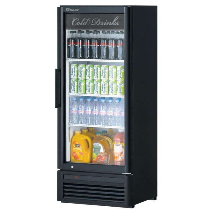 Turbo Air TGM-12SD-B-N6 TG Series Super Deluxe Series 26" Black Single Glass Door Refrigerated Merchandiser