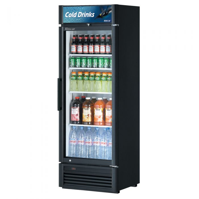 Turbo Air TGM-15SD-B-N6 TG Series Super Deluxe Series 26" Black Single Glass Door Refrigerated Merchandiser