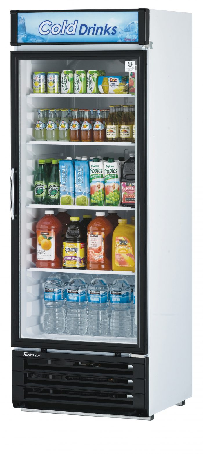 Turbo Air TGM-22RV-N6 TG Series 28.75'' White 1 Section Swing Refrigerated Glass Door Merchandiser