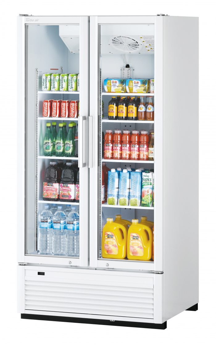 Turbo Air TGM-35SDH-N TG Series White 39 1/2" Refrigerated Glass Door Merchandiser