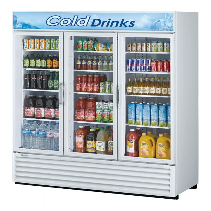 Turbo Air TGM-72RS(B)-N TG Series 78.00'' Black 3 Section Swing Refrigerated Glass Door Merchandiser