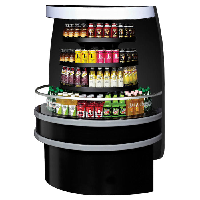 Turbo Air TIOM-48RB-N TI Series 48" Black Air Curtain 1/2 Round Island Display Case