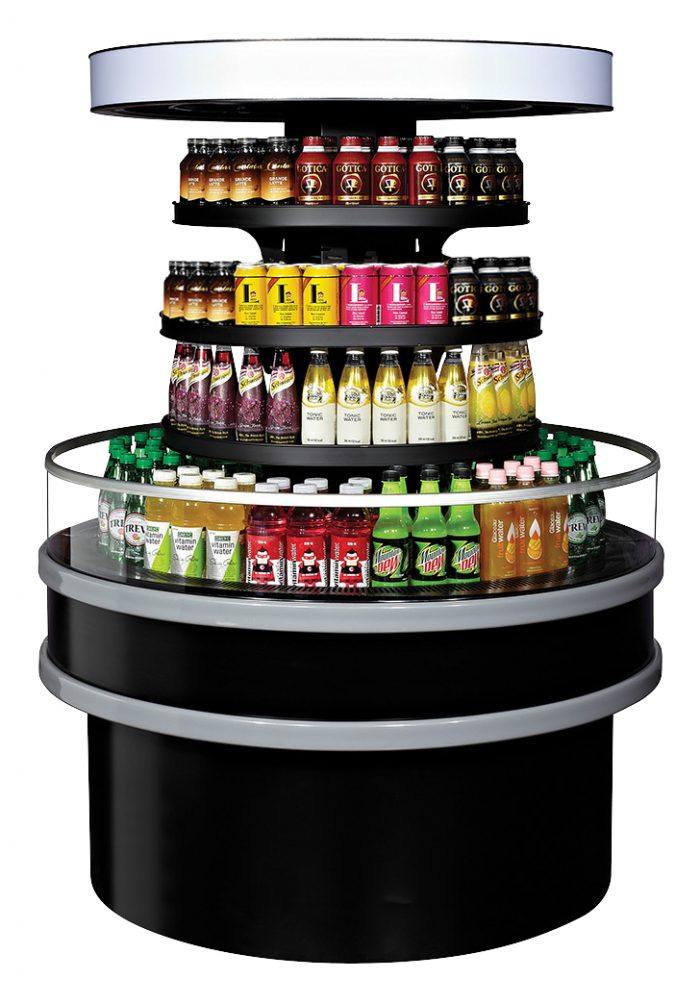 Turbo Air TIOM-48RRB-N TI Series 48" Black Air Curtain Round Island Display Case