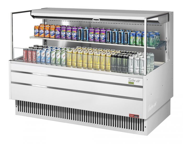 Turbo Air TOM-60L-UF-W(B)-2S-N TO Series 58.75'' Air Curtain Open Display Merchandiser