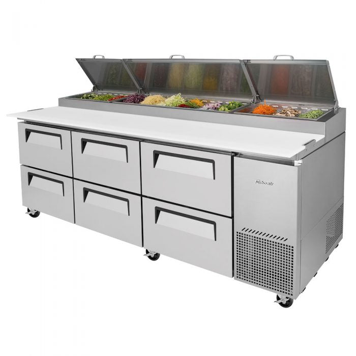 Turbo Air TPR-93SD-D6-N TP Series 93" 6 Drawer Pizza Prep Table