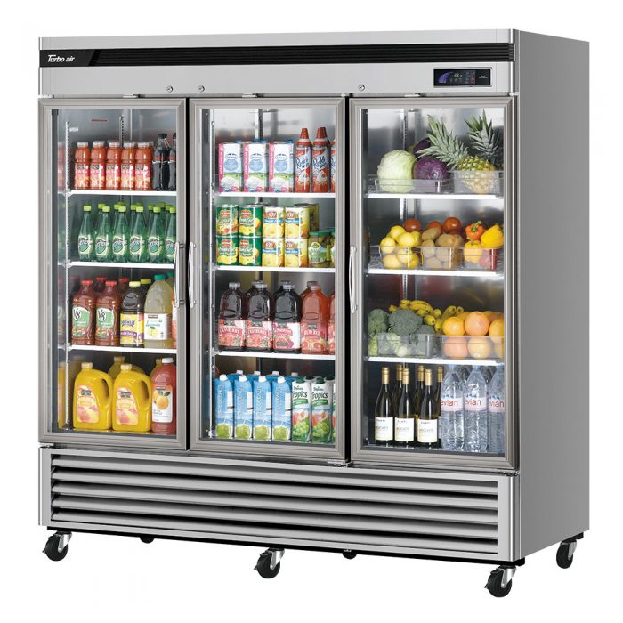 Turbo Air TSR-72GSD-N TS Series Super Deluxe 82" Glass Door Reach In Refrigerator