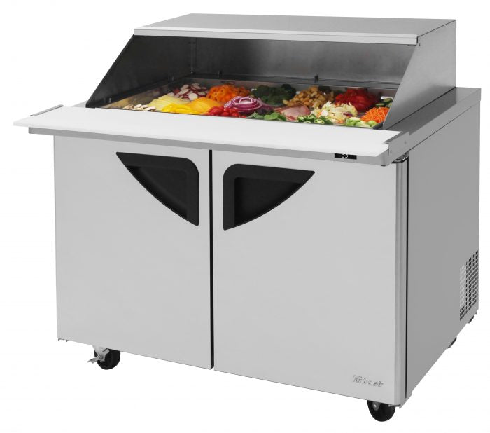 Turbo Air TST-48SD-18-N-SL TS Series 48" 2 Door Mega Top Sliding Lid Refrigerated Sandwich Prep Table