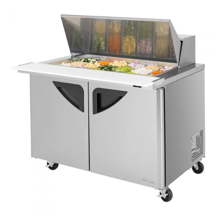 Turbo Air TST-48SD-18-N TS Series 48" 2 Door Mega Top Refrigerated Sandwich Prep Table