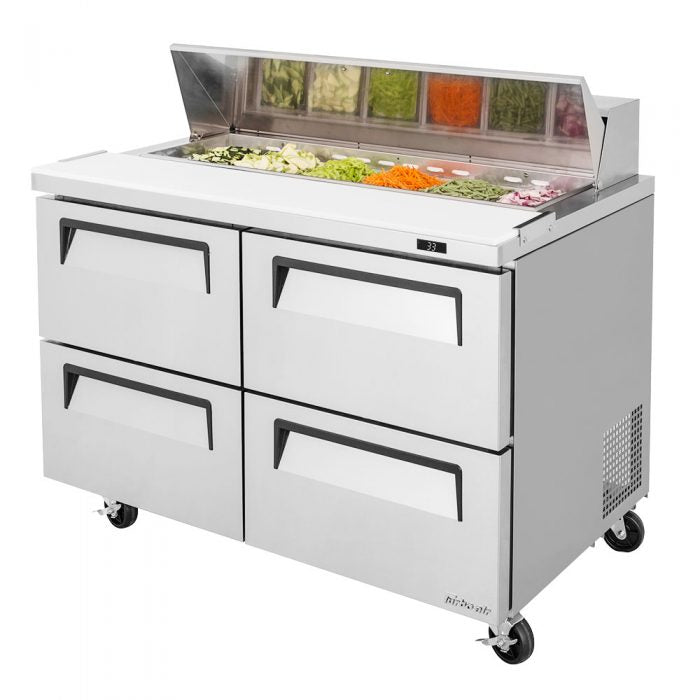 Turbo Air TST-48SD-D4-N TS Series 48" 4 Drawer Refrigerated Sandwich Prep Table