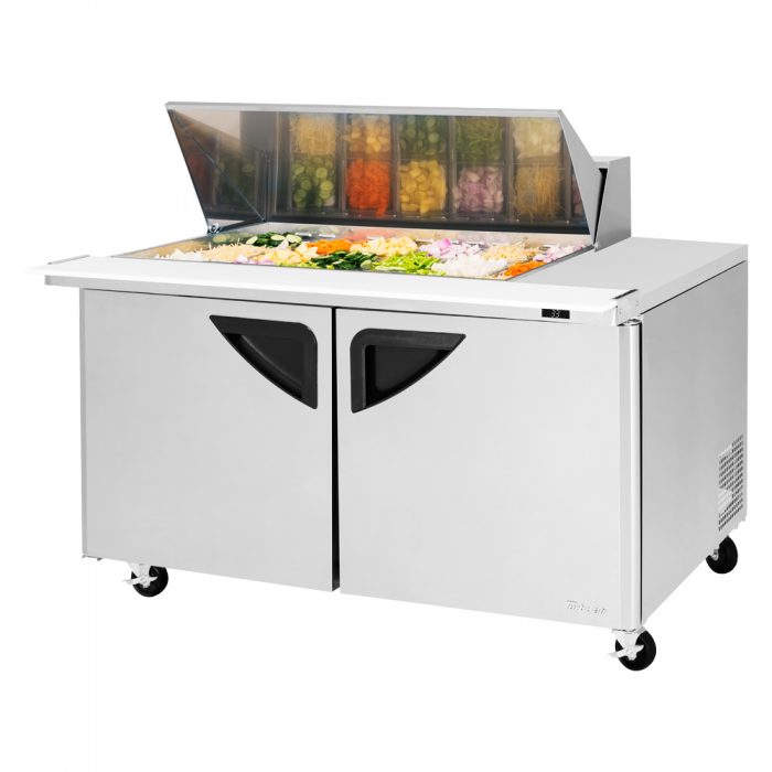 Turbo Air Super Deluxe TST-60SD-18M-N TS Series 60" 2 Door Mega Top Refrigerated Sandwich Prep Table