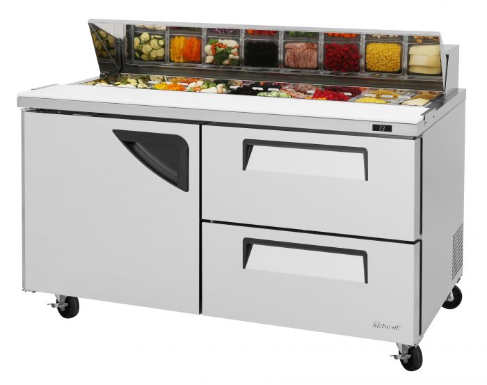 Turbo Air TST-60SD-D2-N TS Series 60 1/4" Sandwich/Salad Prep Table w/ Refrigerated Base, 115v