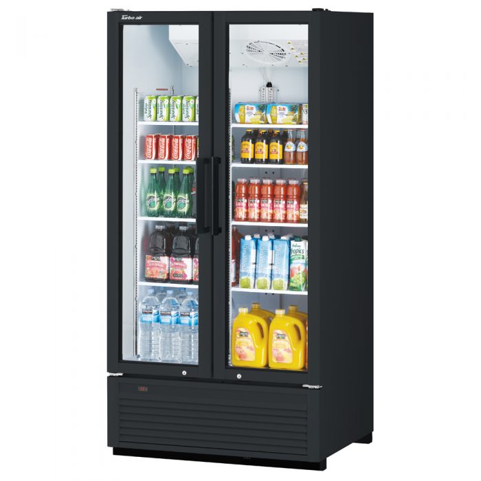 Turbo Air TGM-35SDH-N TG Series Black 39 1/2" Refrigerated Glass Door Merchandiser