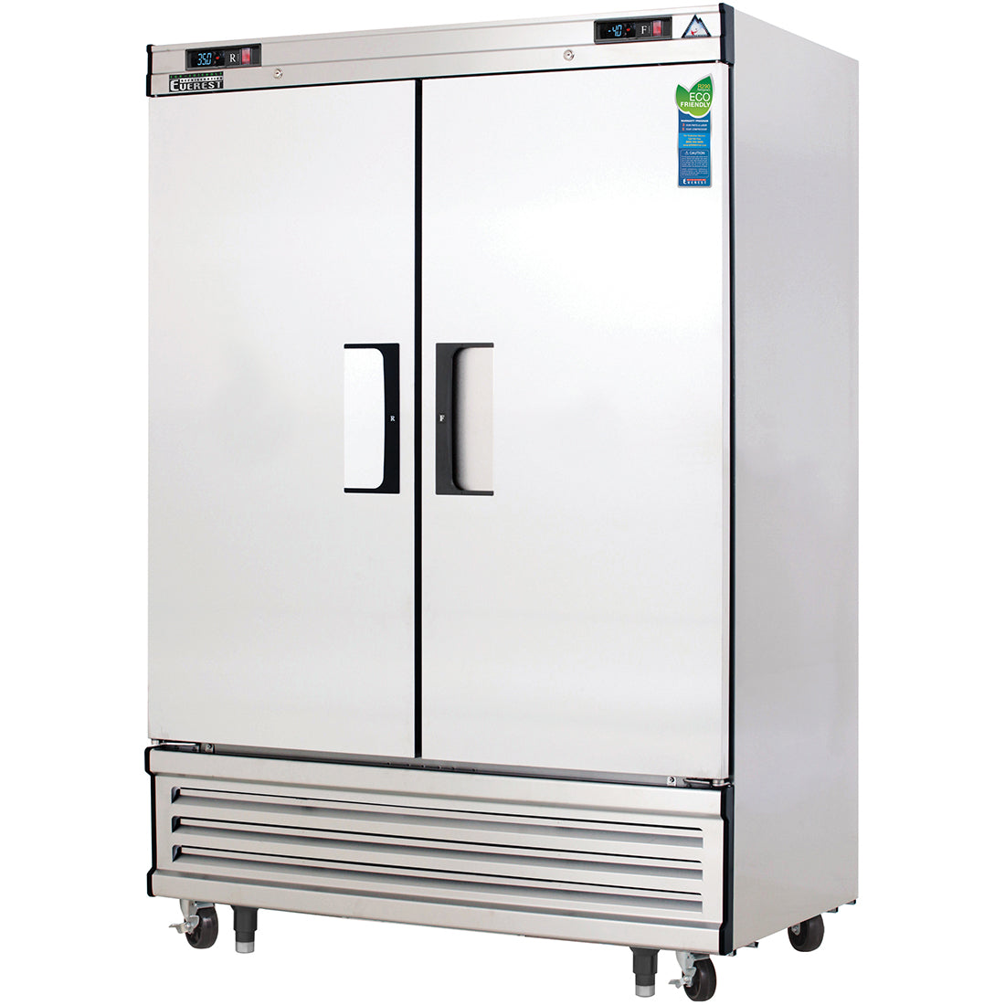 Everest EB Series-EBRF2 Two Section Solid Door Upright Reach-In Dual Temp Refrigerator/Freezer Combo