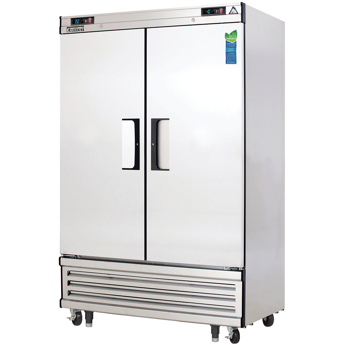 Everest EB Series-EBSRF2 Two Section Solid Door Upright Reach-In Dual Temp Refrigerator/Freezer Combo