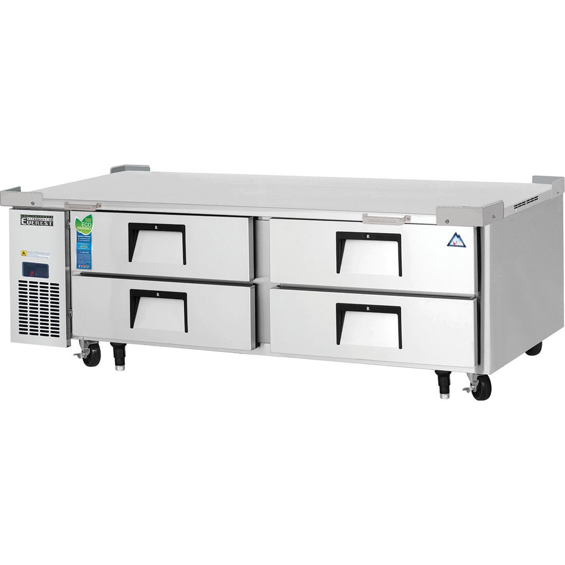 Everest EC Series-ECB72D4 Two Section Four Drawer Side Mount Refrigerated Chef Base - 115V