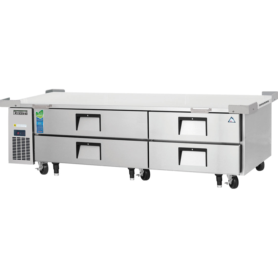 Everest EC Series-ECB82-86D4 Two Section Four Drawer Side Mount Refrigerated Chef Base - 115V