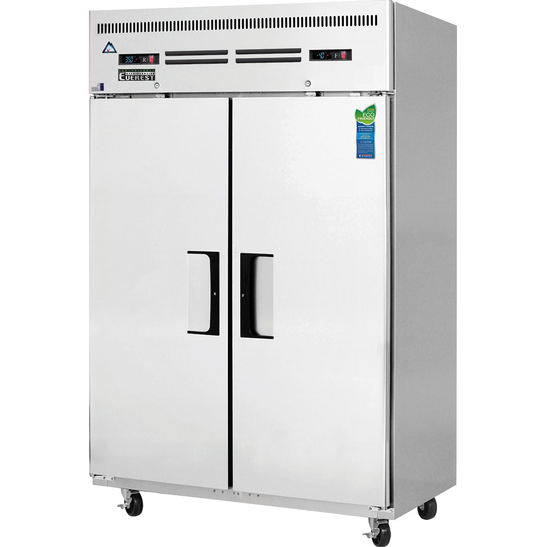 Everest ES Series-ESRF2A Two Section Solid Door Upright Reach-In Dual Temp Refrigerator/Freezer Combo