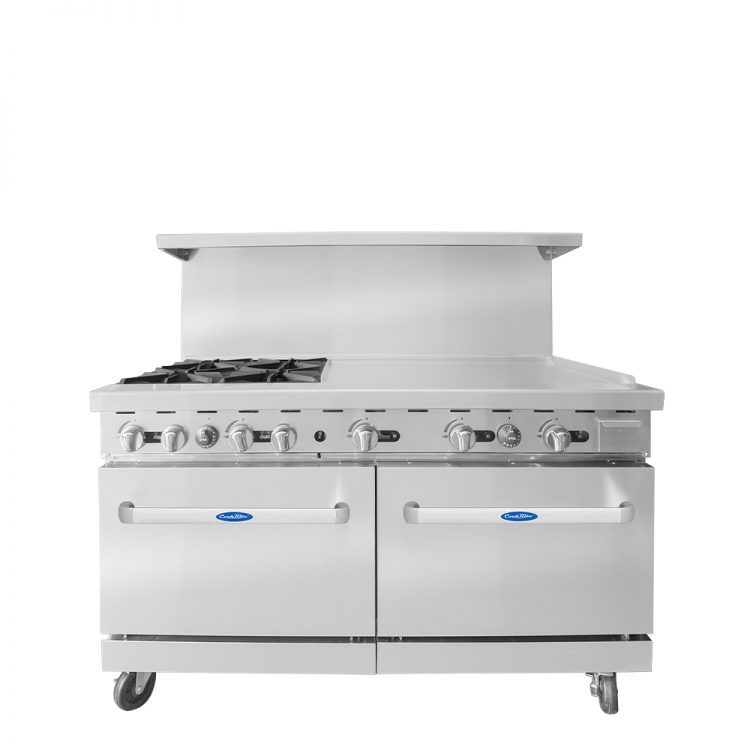 Atosa Cookrite - AGR-4B36GR - 60″ Gas Range with Four (4) Open Burners & 36″ Griddle